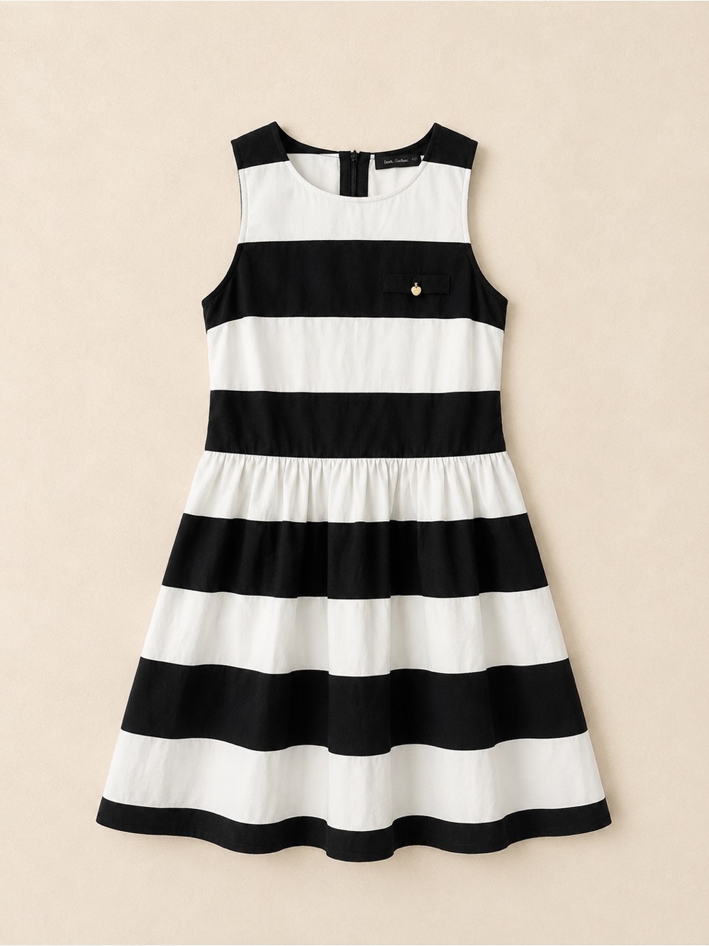 The Limited Black & White Striped Midi Dress with Pockets Size 14